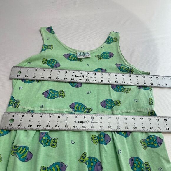 Fresh Produce VTG Green Fish Dress Size Medium - Picture 3 of 6